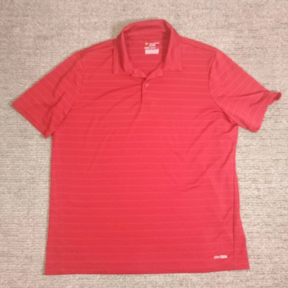 TekGear Dry Tek Polo Shirt Boys XL Huskey Bold Red Golf Performance Lightweight